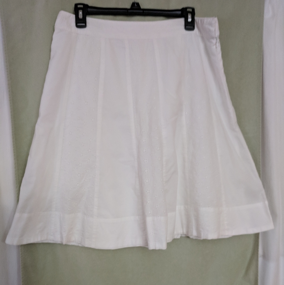 Christopher Banks Cottagecore Spring White Eyelet Skirt. Size 12
